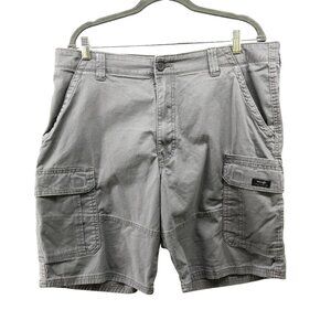 Wrangler Relaxed Fit Cargo Shorts Mens Size 38x9 Gray Khaki Outdoors Utility